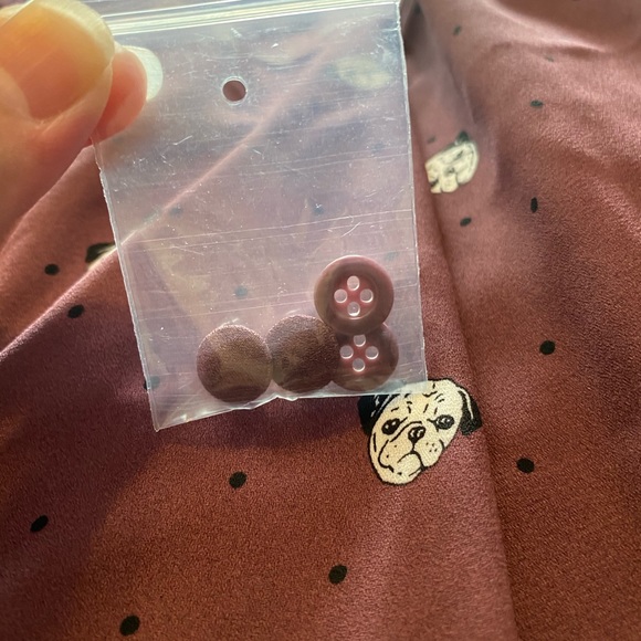 ❌SOLD❌ HARPER MAUVE PUG & DITZY DOT GEORGETTE - Picture 7 of 7